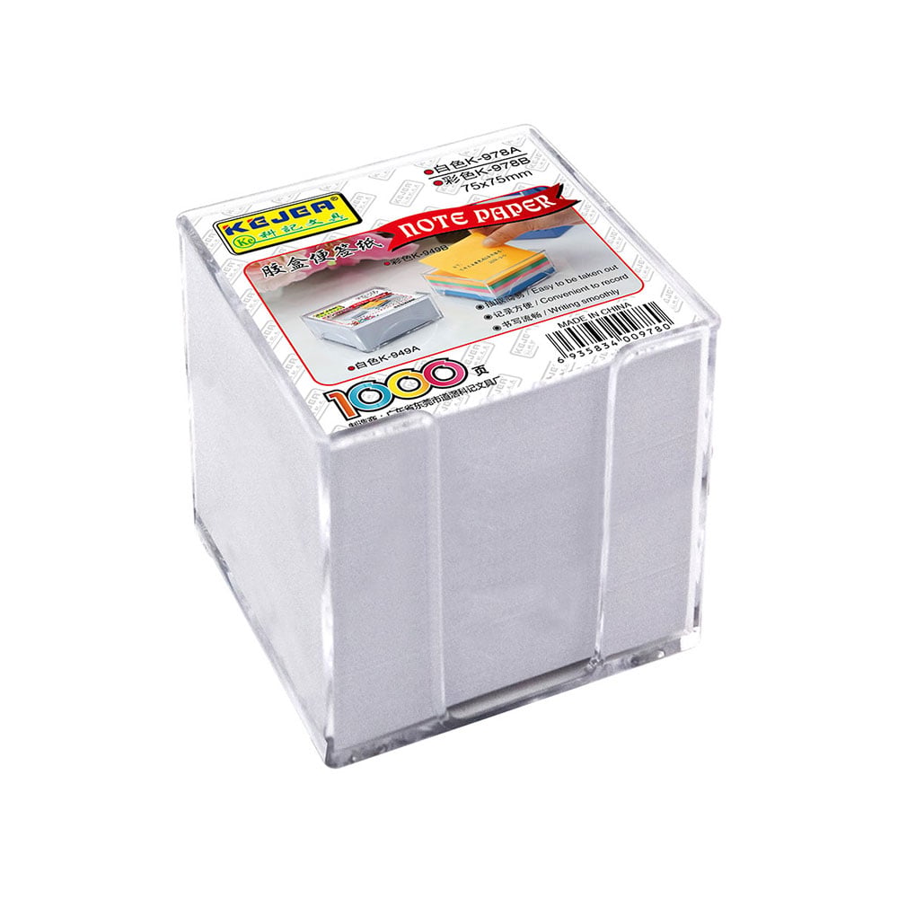 KEJEA Paper cube, 75 ? 75 mm, white, 1000 sheets, with plastic holder