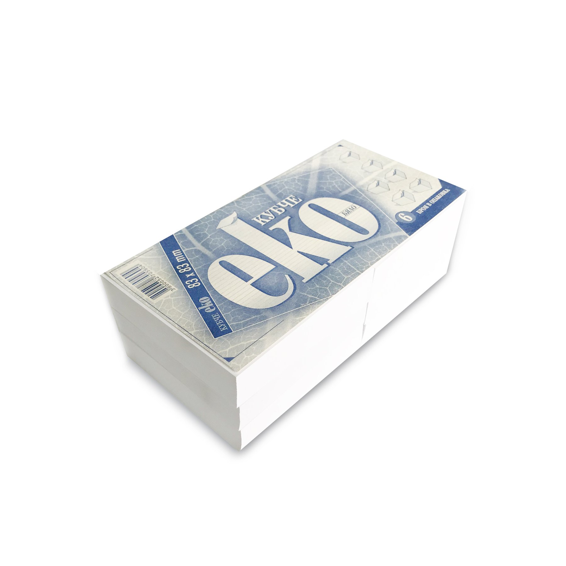 Paper Cube ECO, 83 x 83 mm, 55 g/m2, white, 190 sheets, 6 pieces