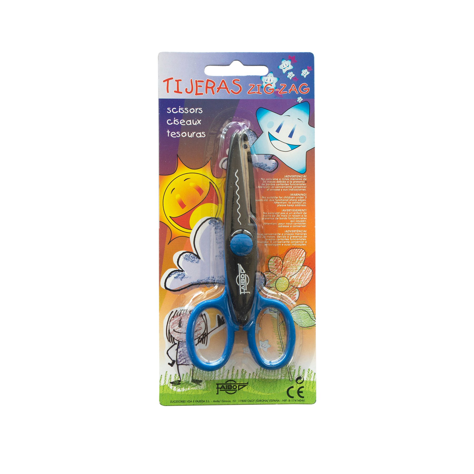 Faibo Scissors, wavy, 13 cm, blister