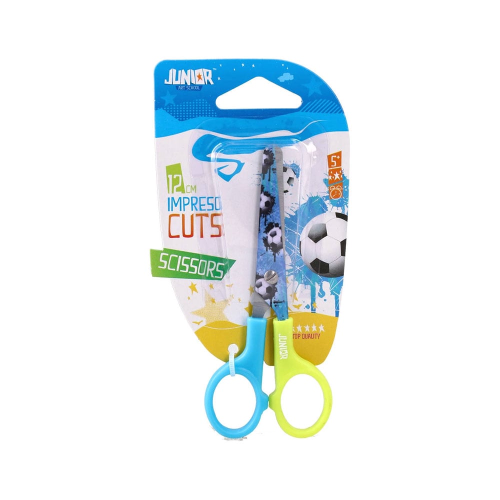 Junior Impreso Cuts Scissors, football, 12 cm