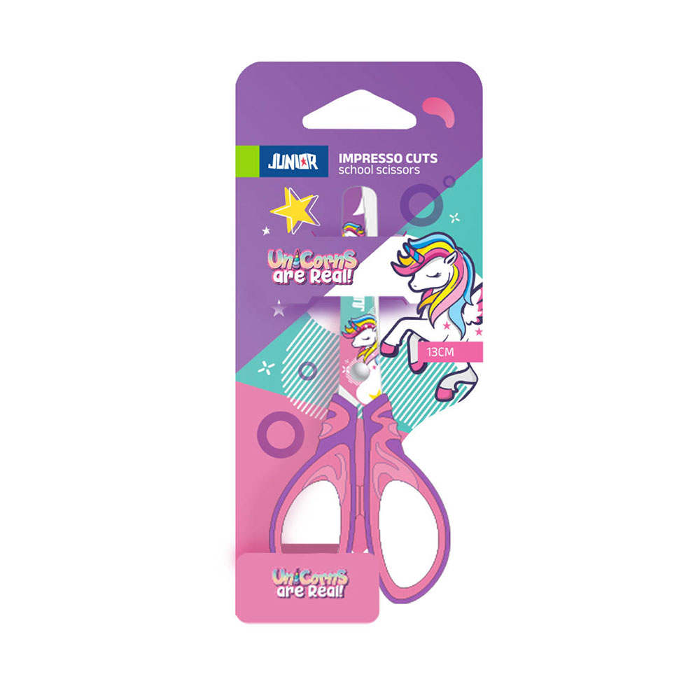 Ножица Junior Impresso Cuts, еднорог, 13 cm