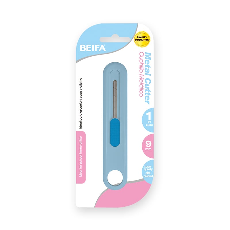 Beifa utility knife, 9 mm, in pastel colours, assorted