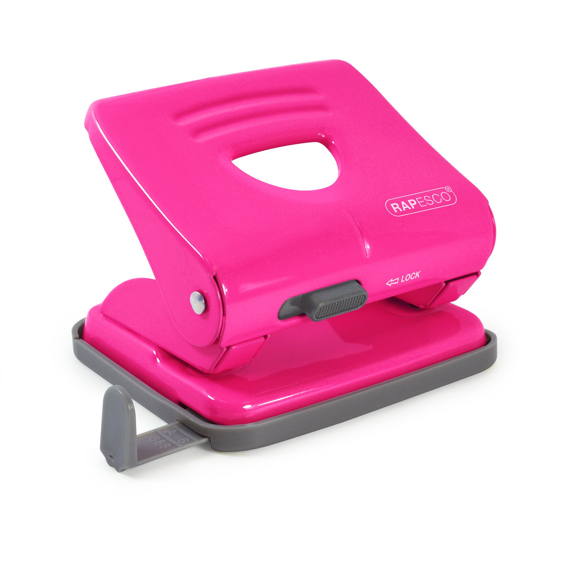 Rapesco Hole Punch 825, for 25 sheets, deep pink