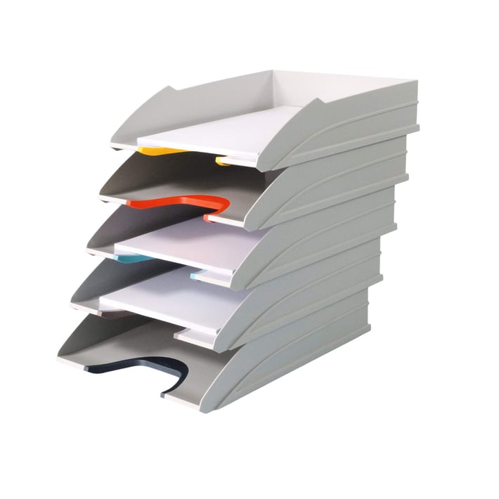 Durable Комплект хоризонтални поставки Varicolor, асорти, бели, 5 броя