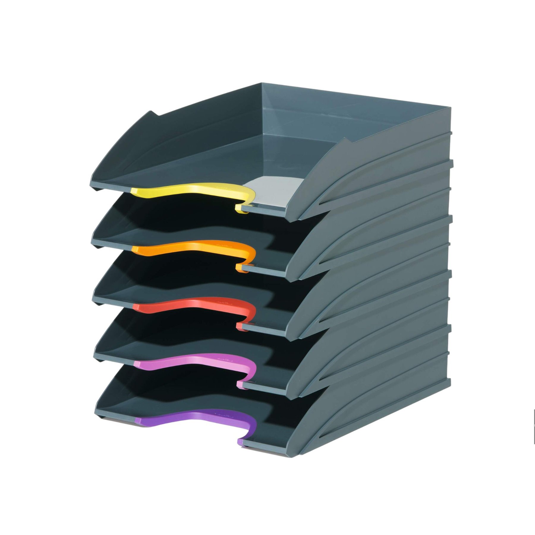 Durable Set horizontal trays Varicolor, assorted, gray, 5 pcs