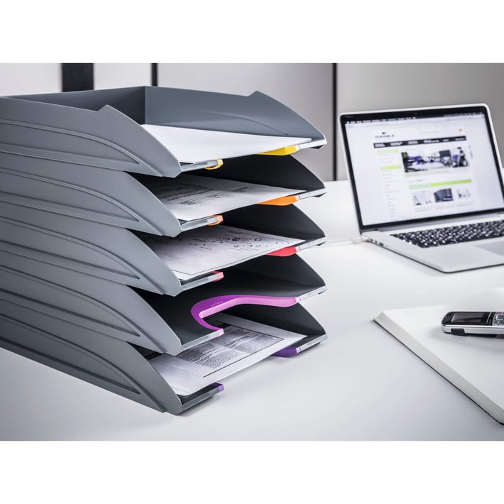 Durable Комплект хоризонтални поставки Varicolor, асорти, сиви, 5 броя