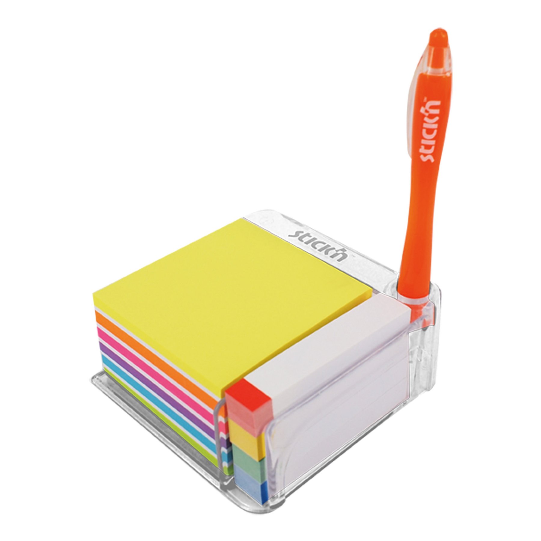 Stick’n Sticky Notes and Indexes, colored, with transparent holder