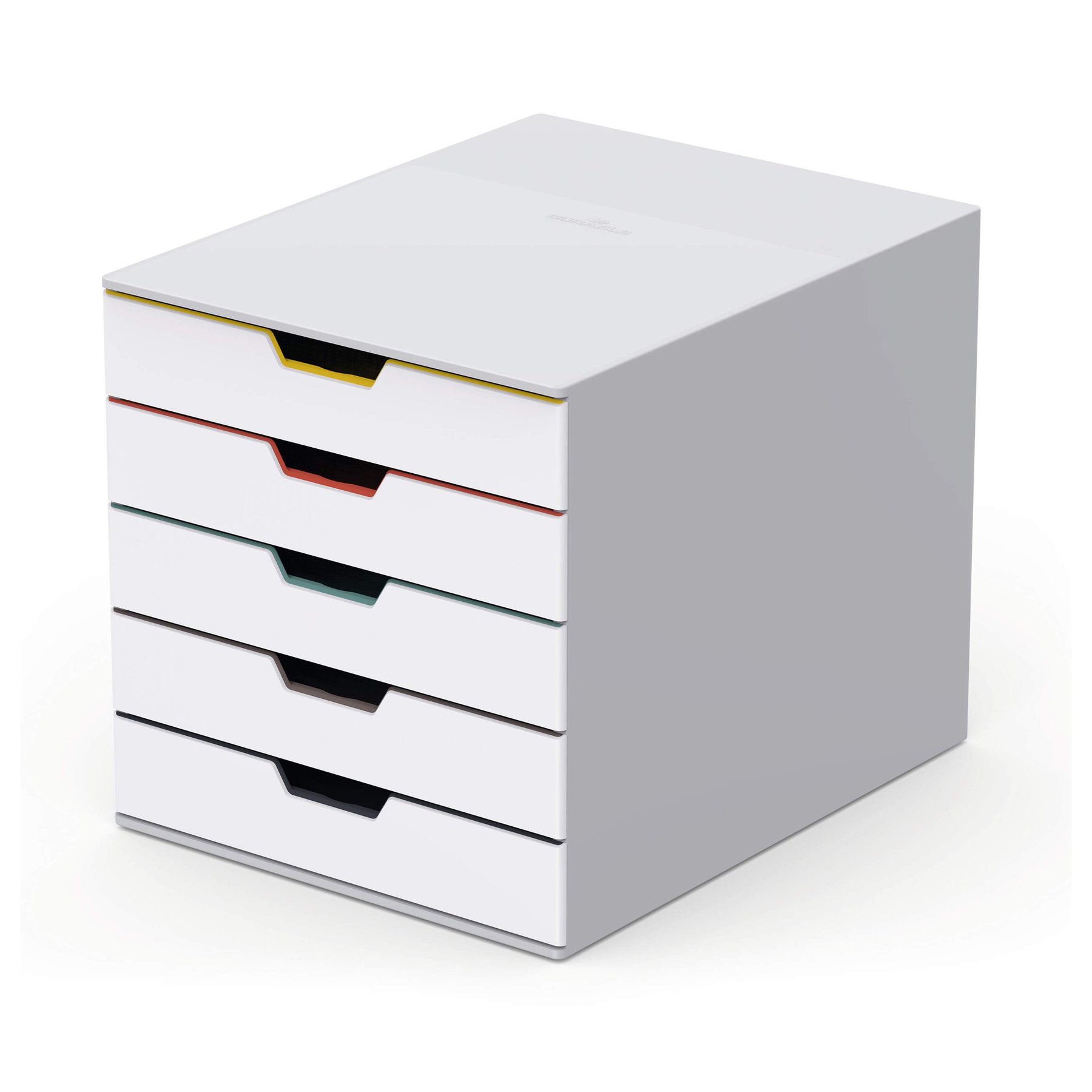 Durable Document box Varicolor, with 5 drawers, white