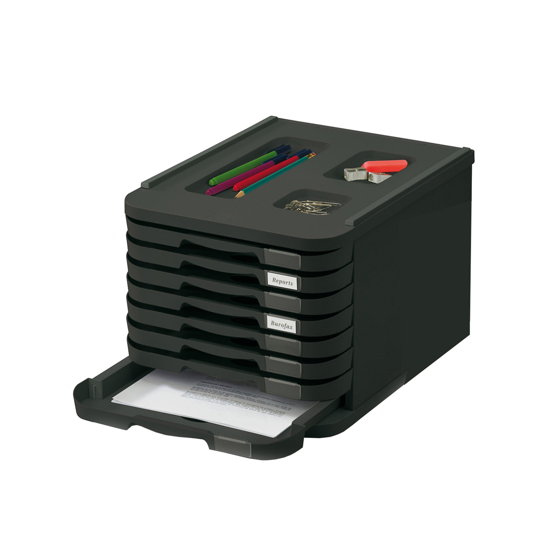 Faibo Document Tray, with 8 drawers, black