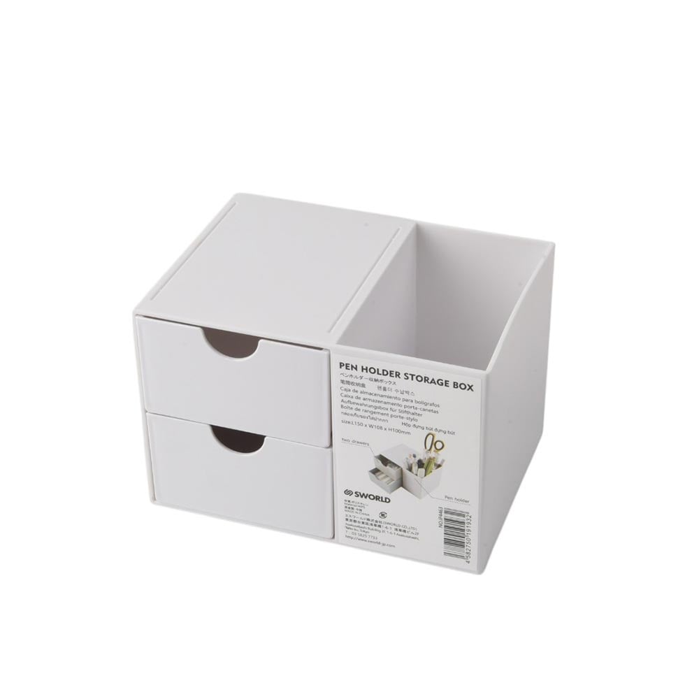 Sworld Desk organizer, with 2 drawers, white