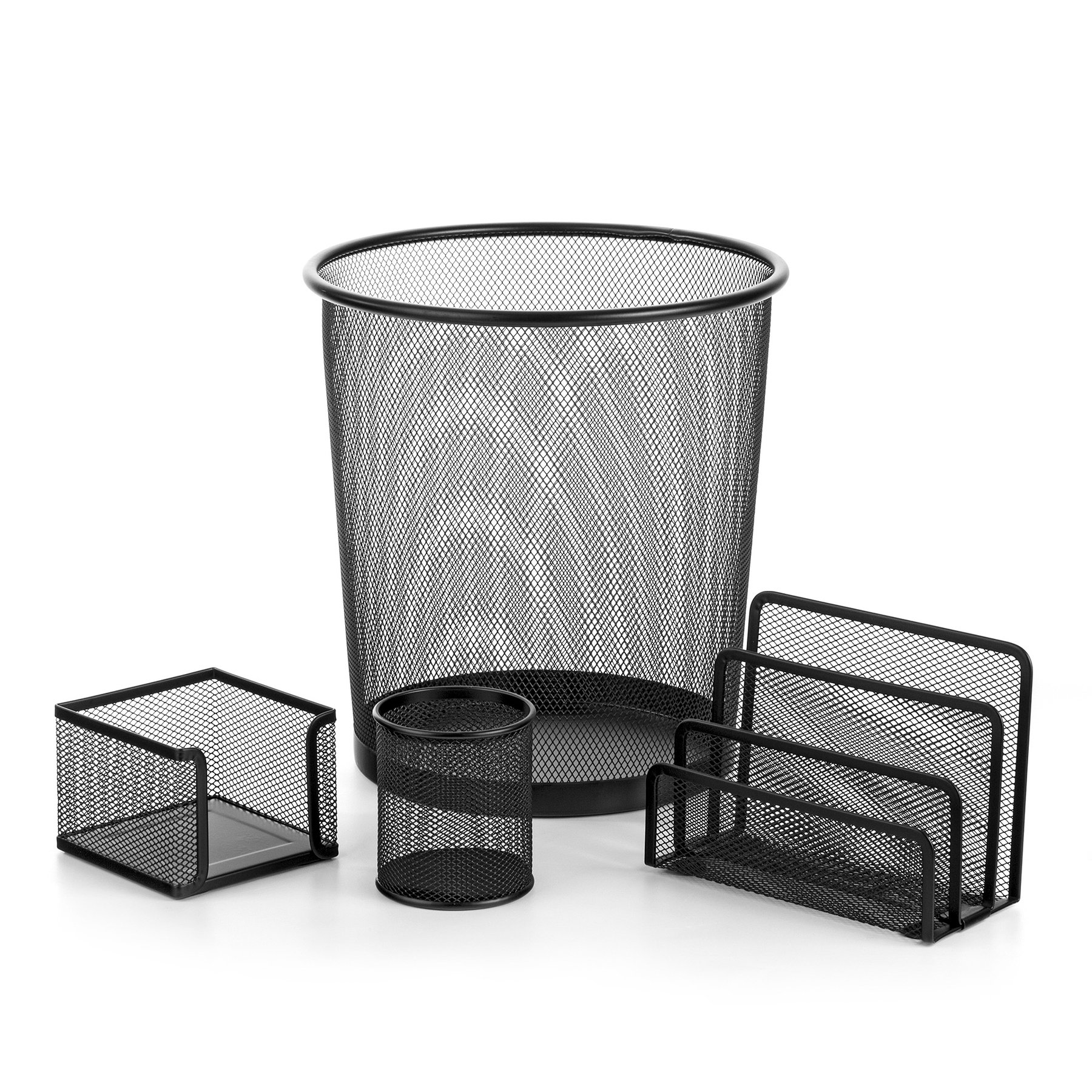 Office 1 Office set, 4-piece, mesh metal, black