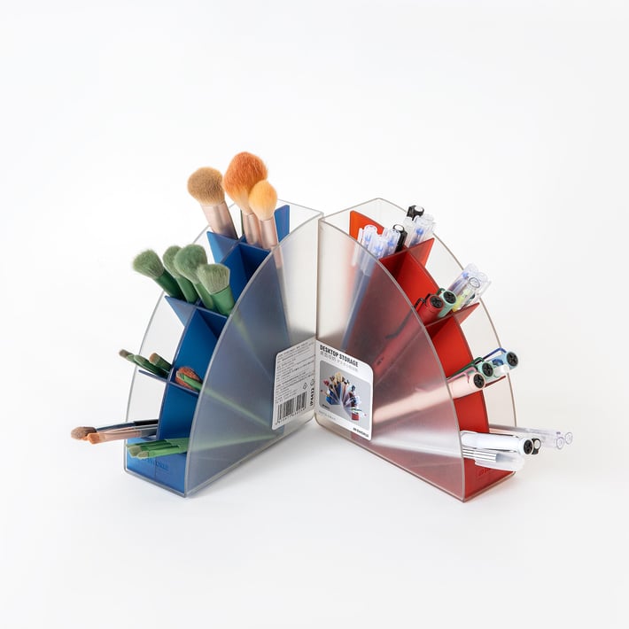 Sworld Поставка за химикалки, с 4 отделения, зелена