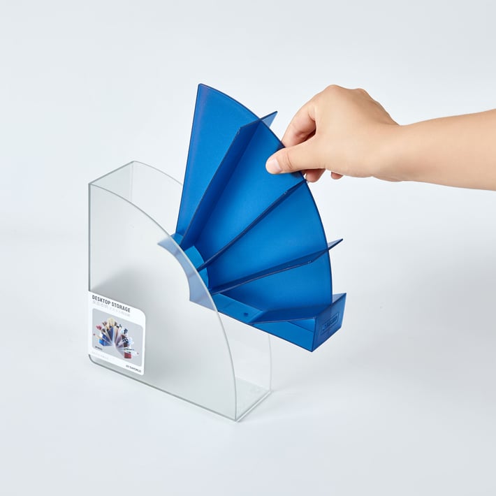 Sworld Pen holder, with 4 compartments, blue