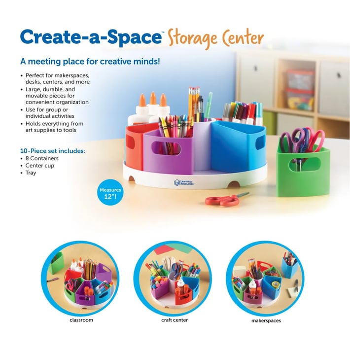 Learning Resources Desk Organizer, plastic, with 8 compartments