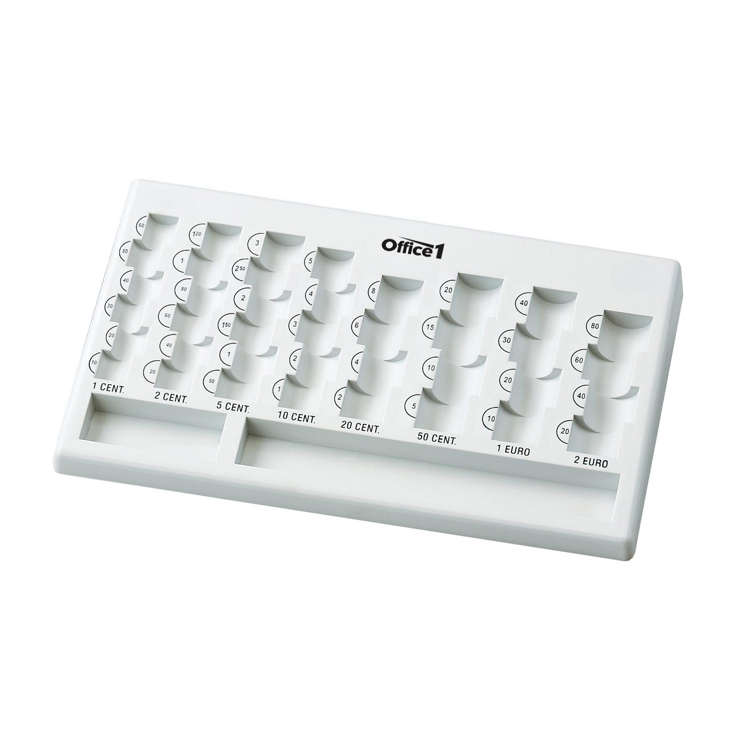Office 1 Euro coin tray, plastic, gray