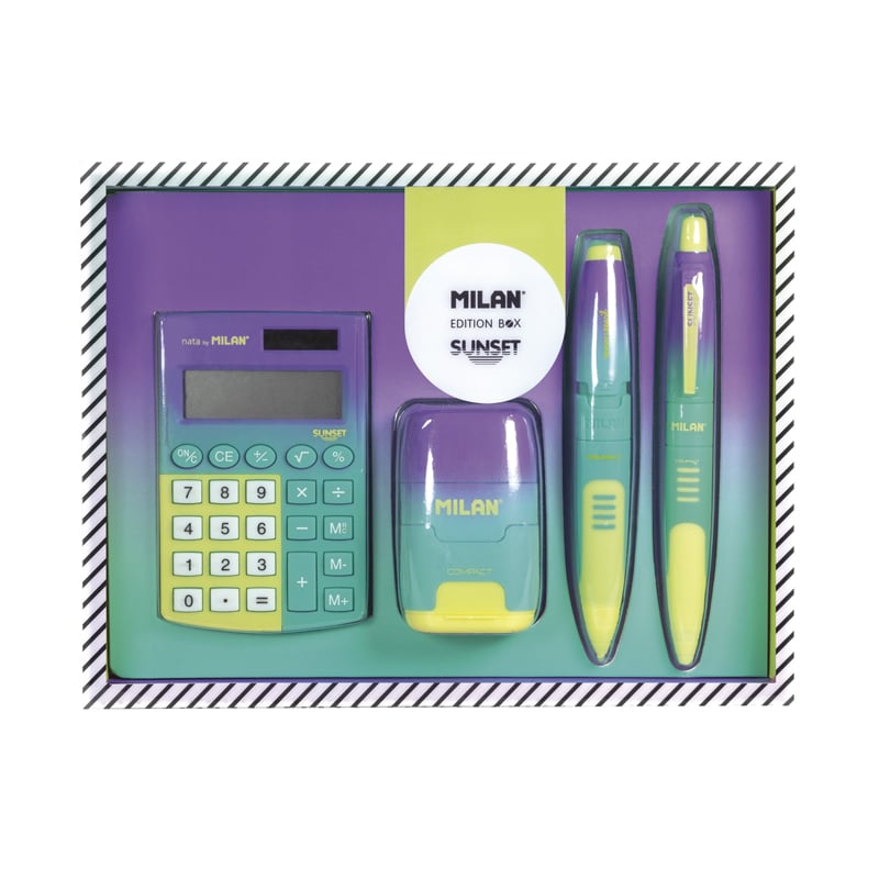 Milan Stationery set Sunset, 4 pieces, yellow