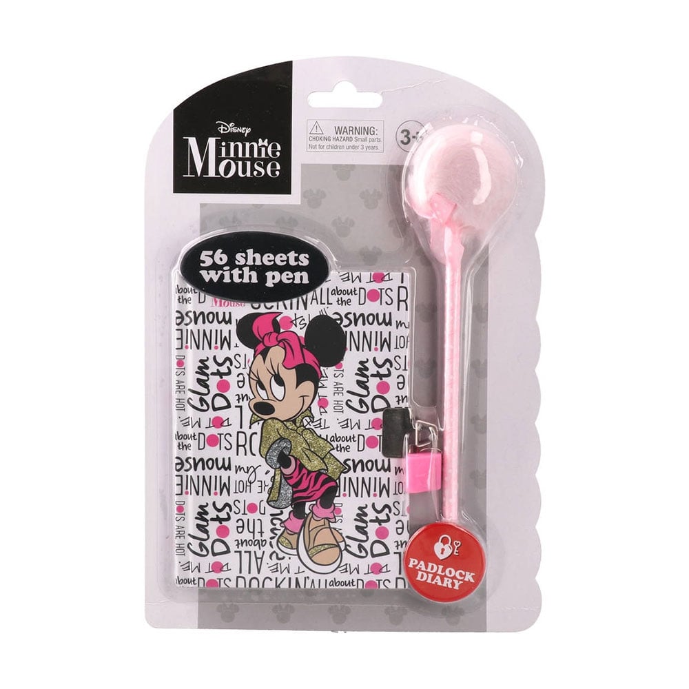 Best Magic Tale Notebook with Padlock and Pen Set, Minnie Mouse