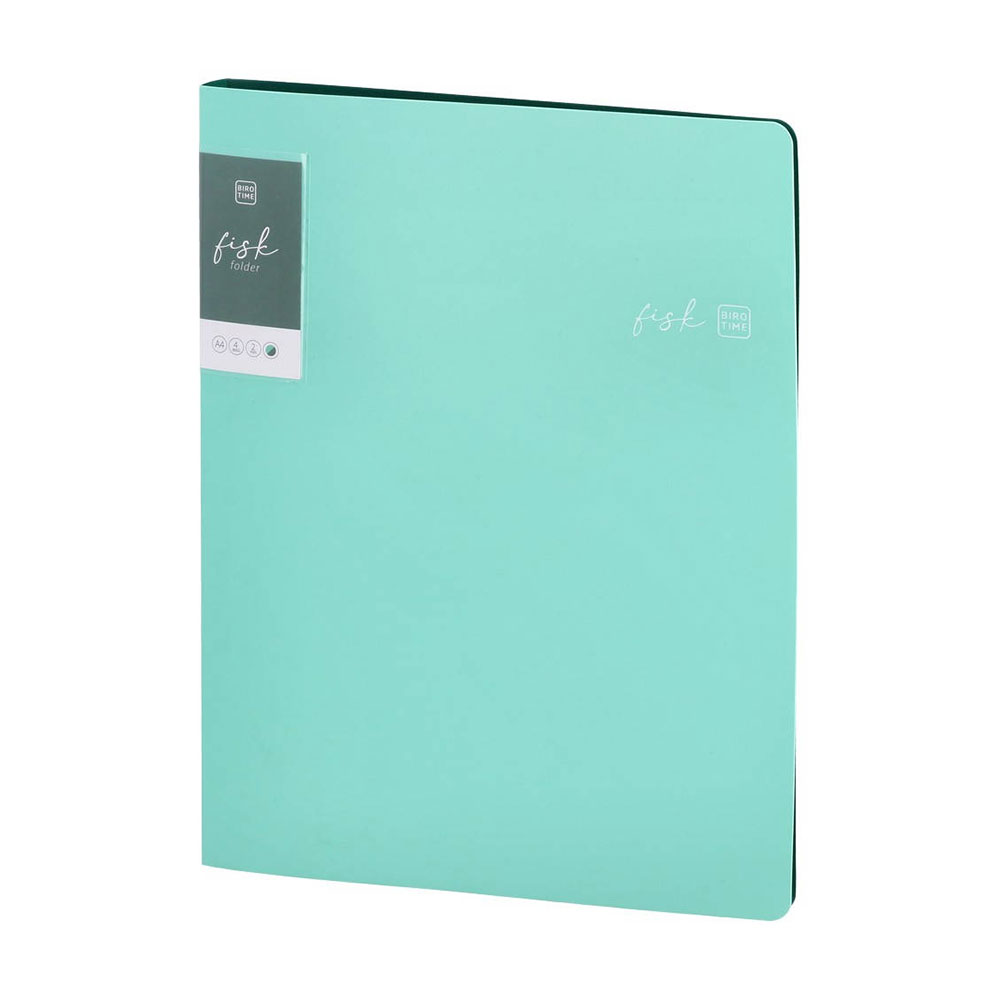 Папка Biro Time Fisk, А4, с 4 ринга, 20 mm, зелена