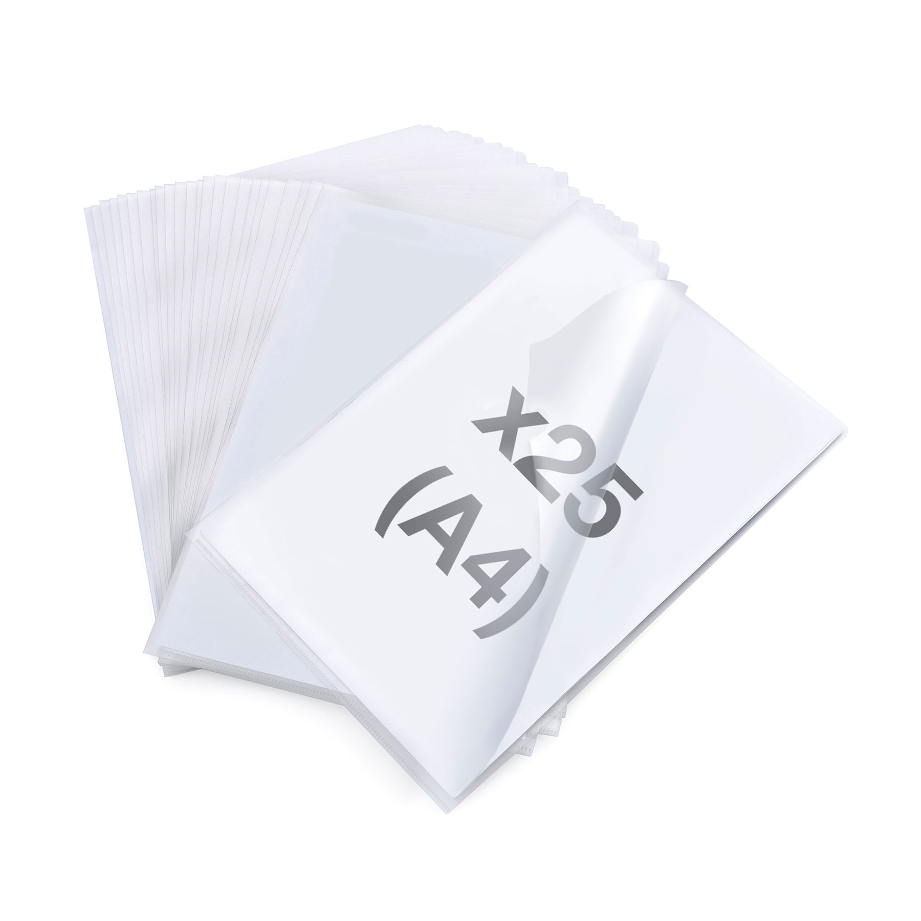 Rapesco Eco GRS Document Sleeve, L-Shape, A4, 100 Micron, Crystal, 25 Pieces