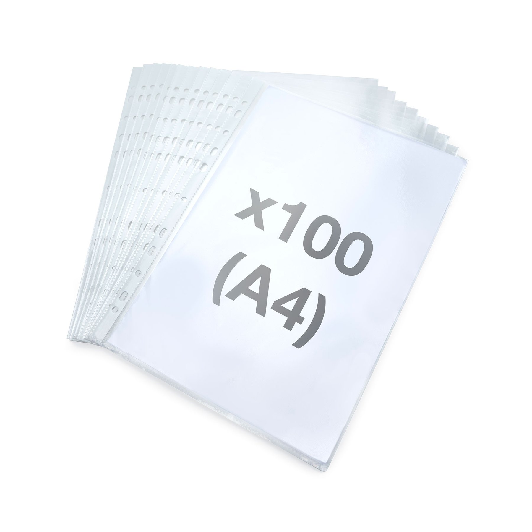 Rapesco Eco GRS Document Sleeve Folder, A4, 60 Micron, Crystal, 100 Pieces