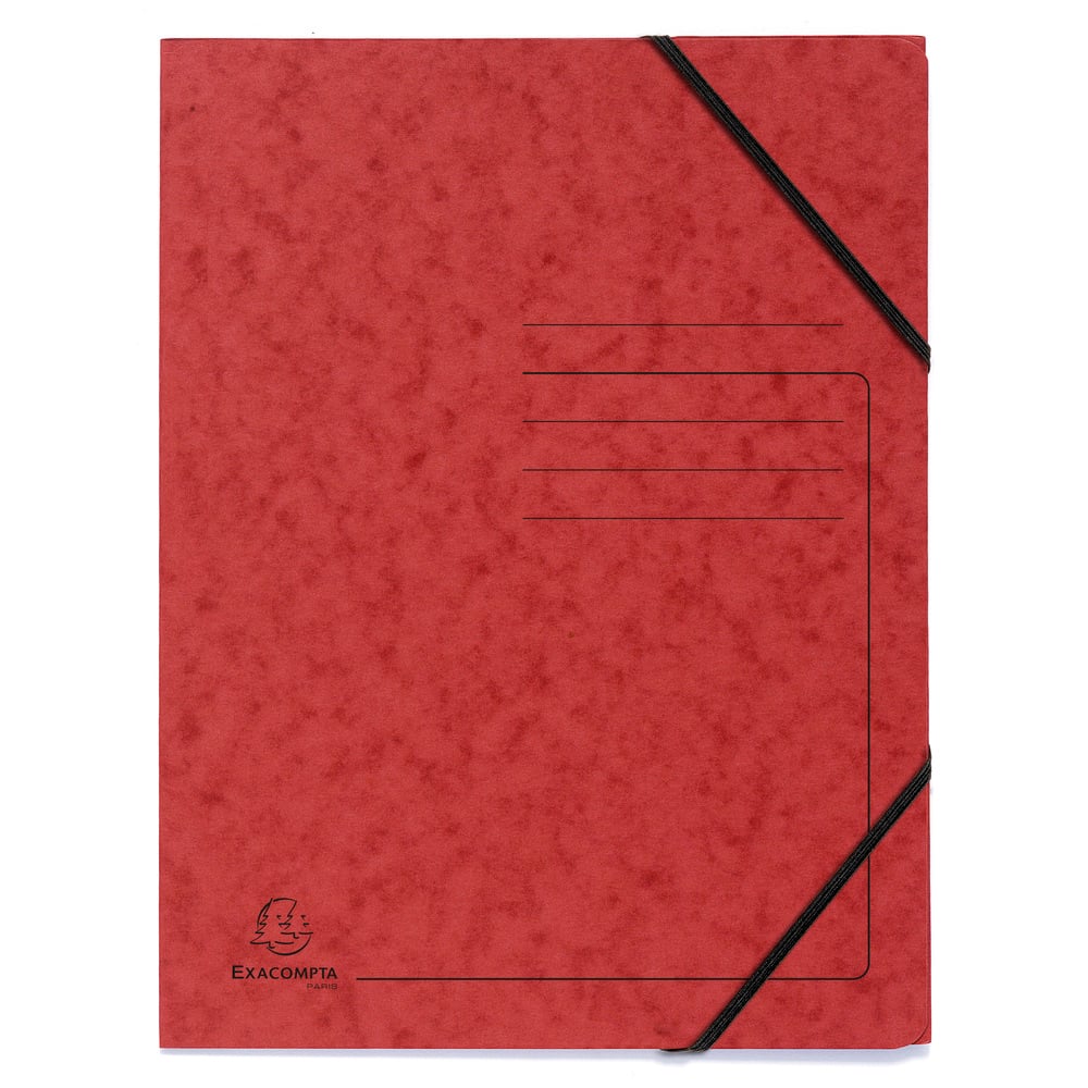 Exacompta Folder, cardboard, with elastic, red