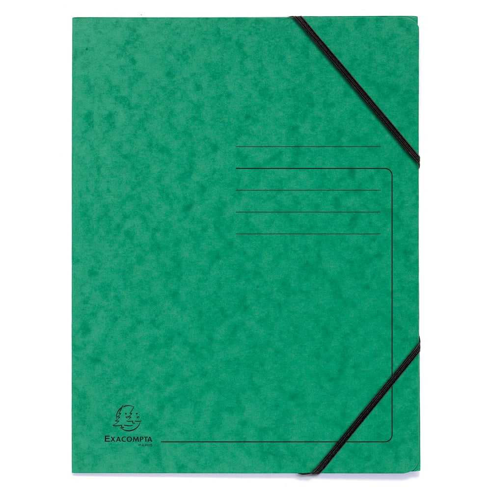Exacompta Folder, cardboard, with elastic, green