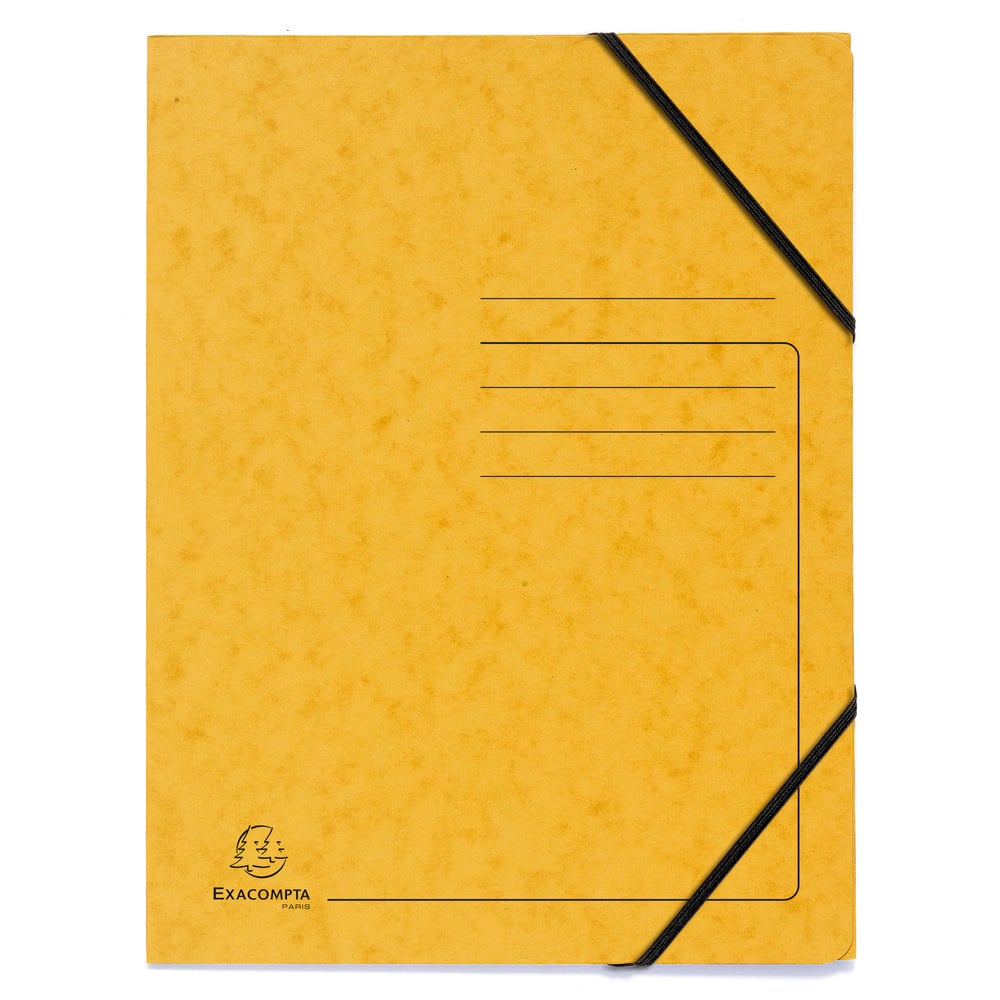 Exacompta Folder, cardboard, with elastic, yellow