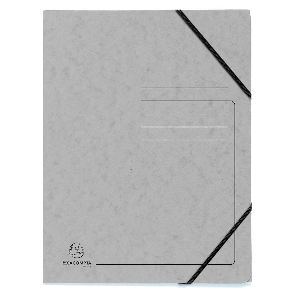 Exacompta Folder, cardboard, with elastic, gray