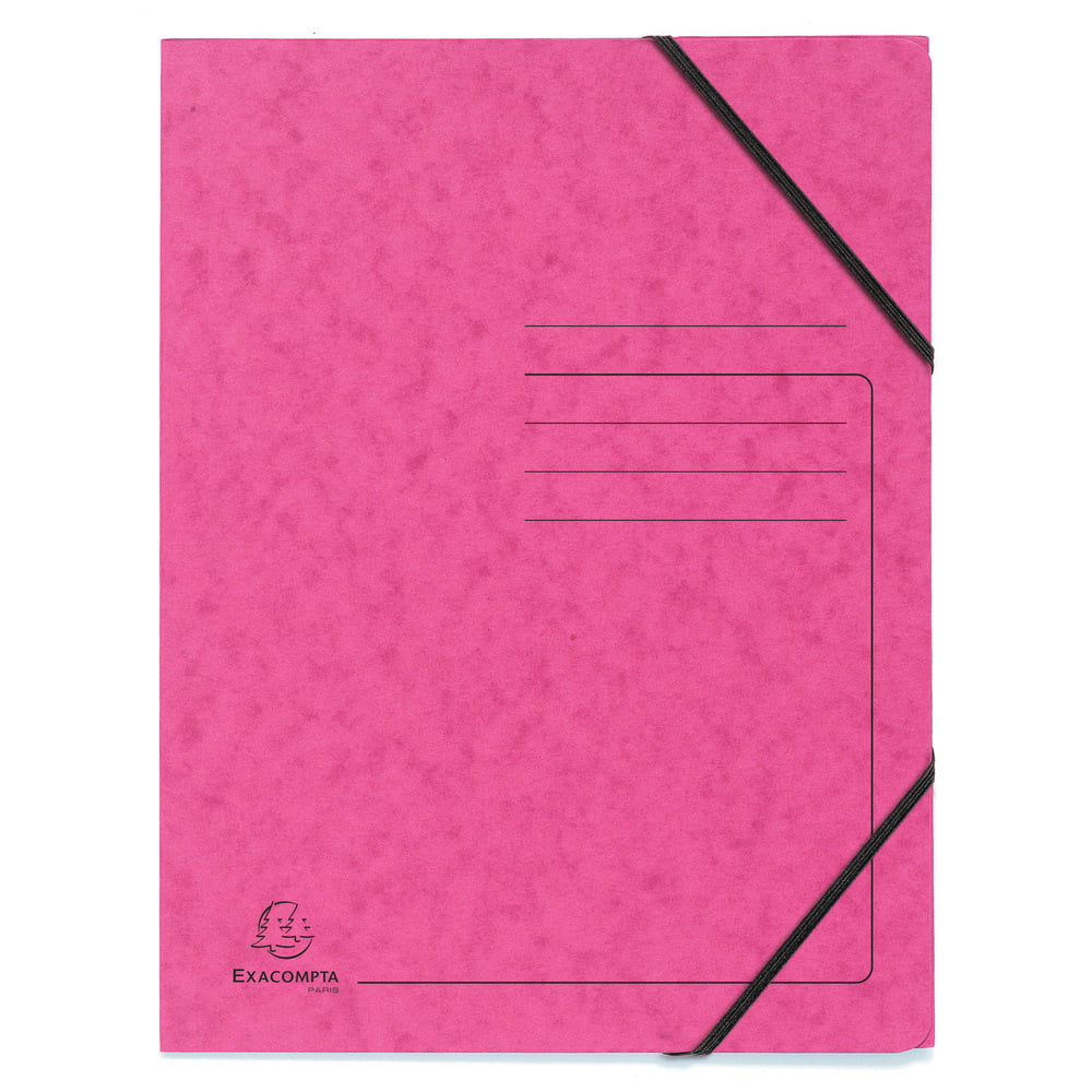 Exacompta Folder, cardboard, with elastic, pink