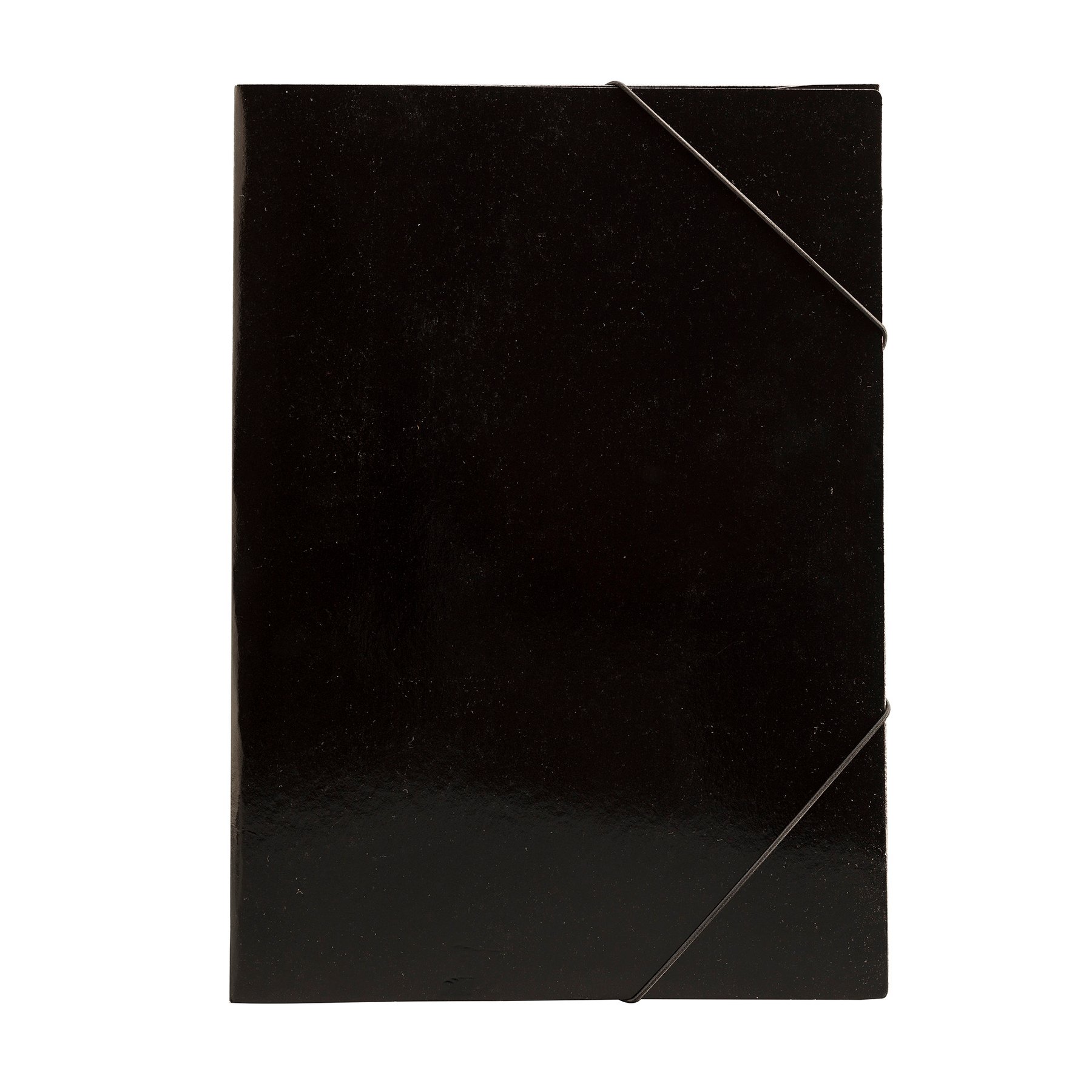 Folder, cardboard, with elastic, UV varnish, 235 x 325 mm, 350 g/m2, black