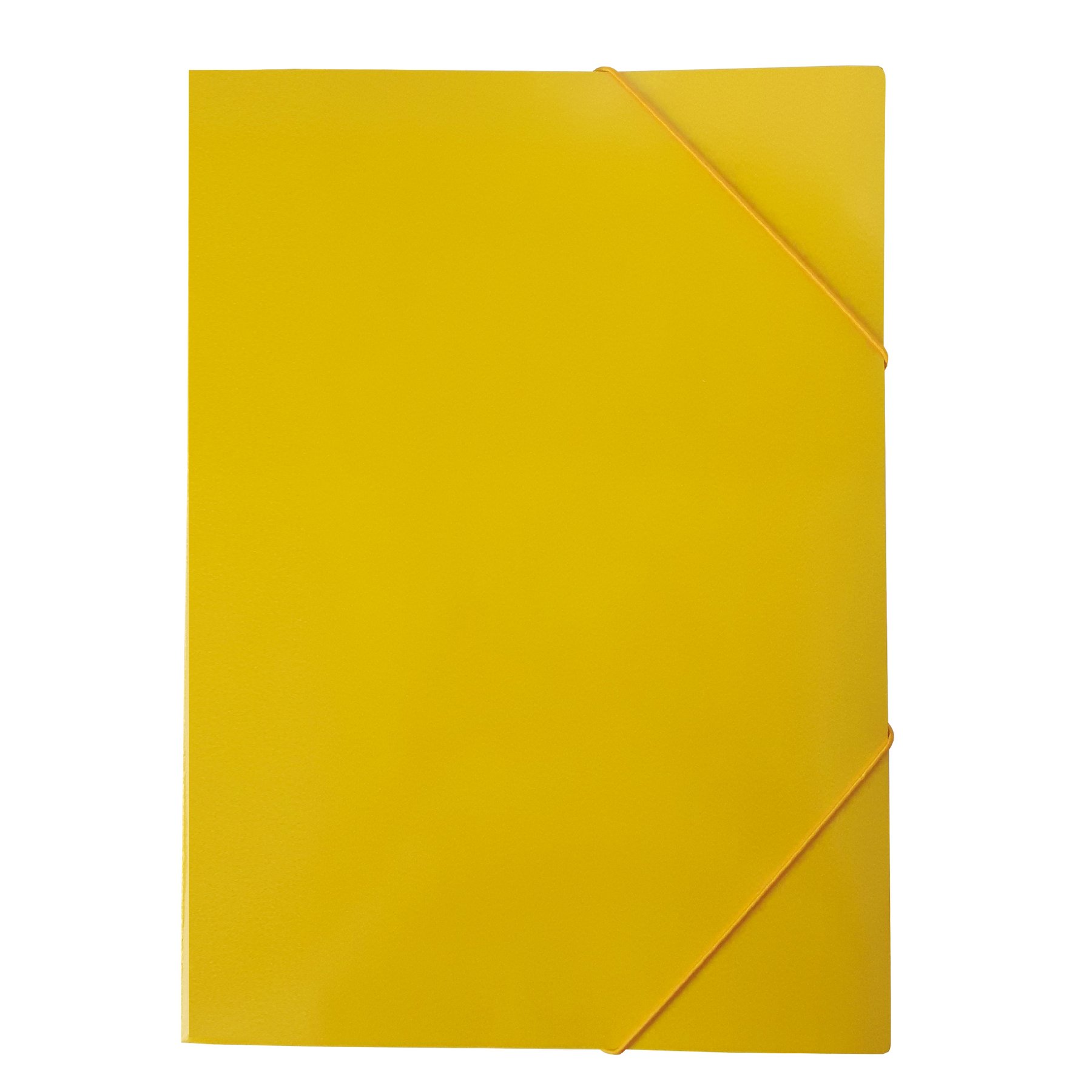Folder, Cardboard, with Elastic, UV Lacquer, 235 x 325 mm, 350 gsm, Yellow