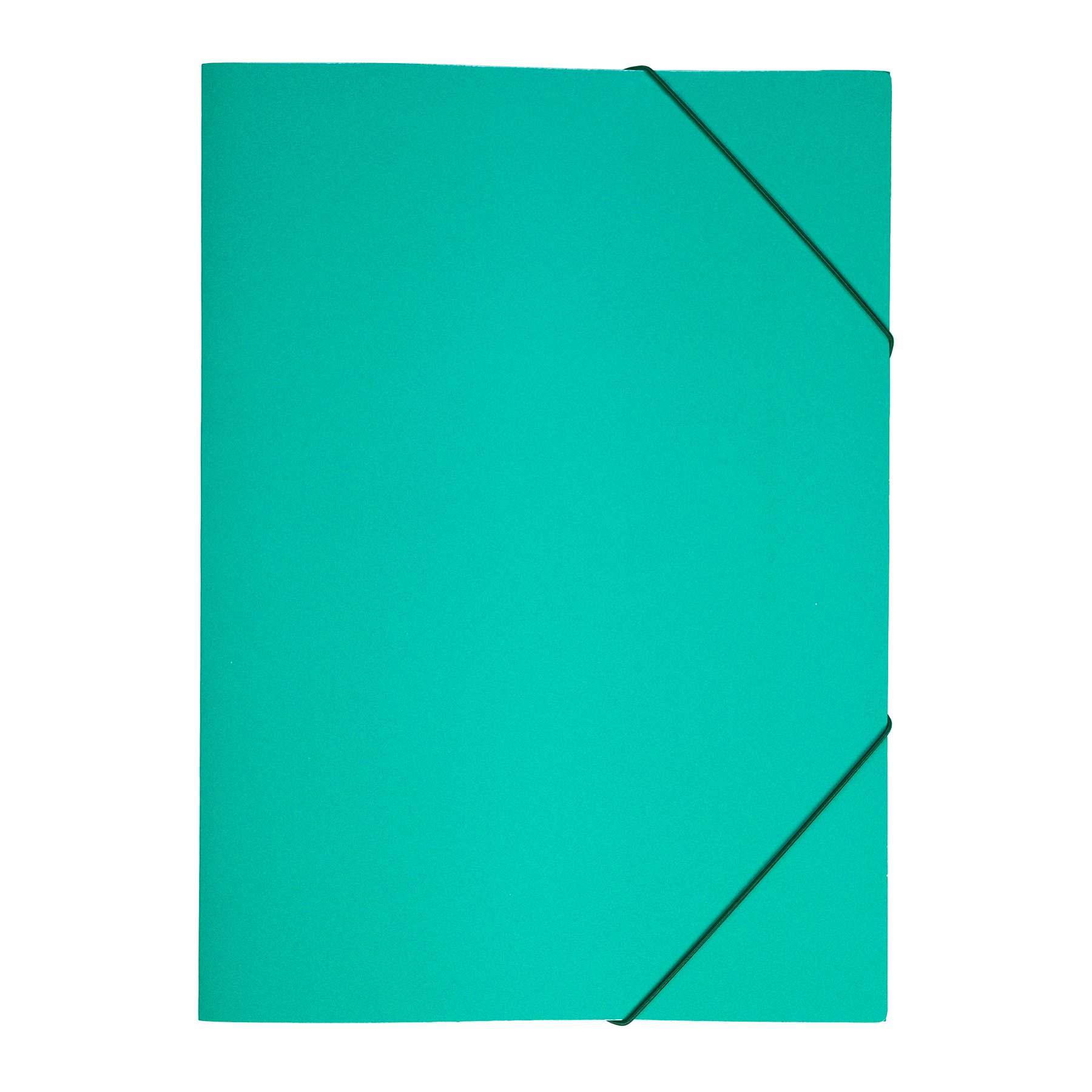Folder, cardboard, with elastic, UV varnish, 235 x 325 mm, 350 g/m2, green