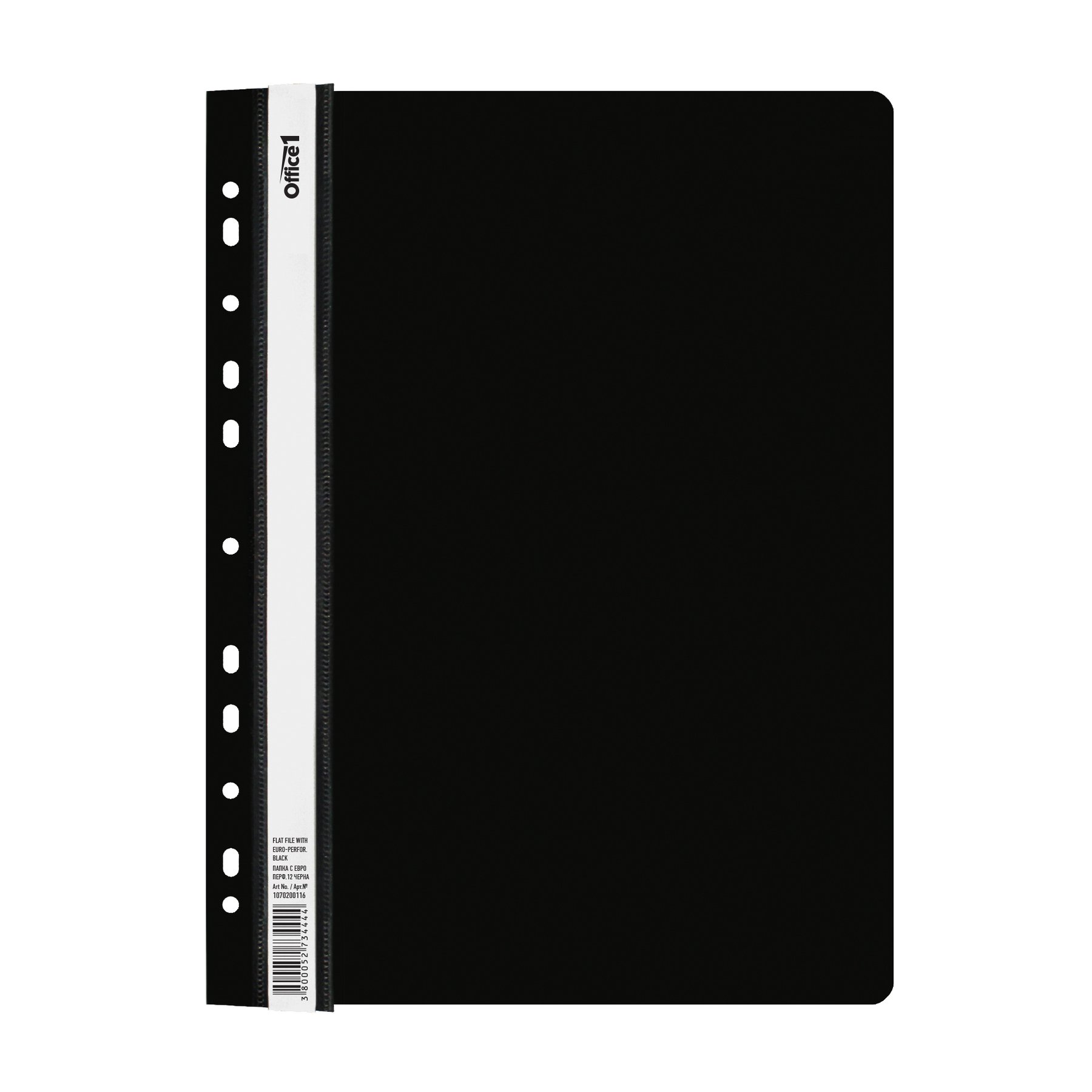 Office 1 Folder, PP, Euro-perforated, black, 12 pcs