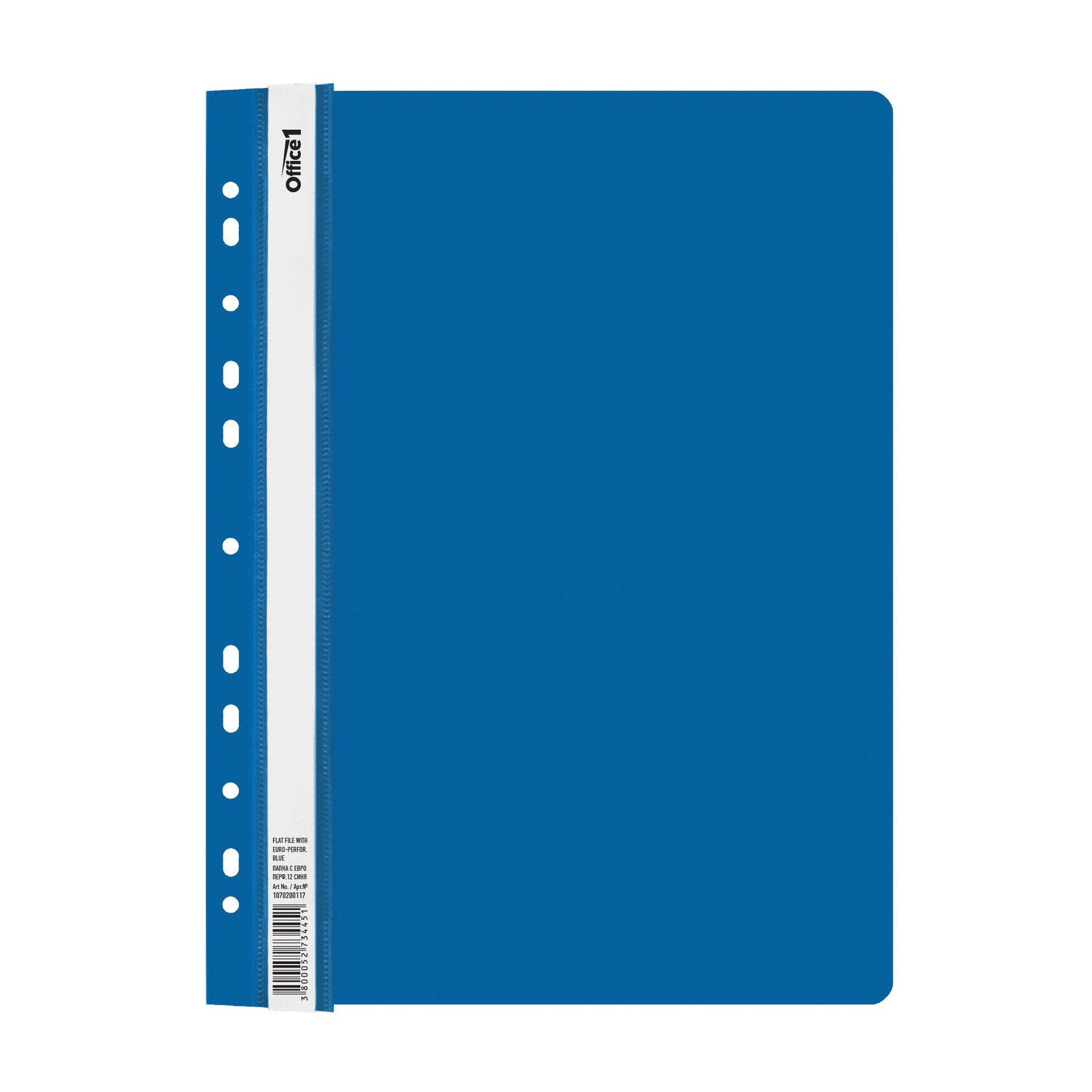 Office 1 Folder, PP, with euro perforation, blue, 12 pieces