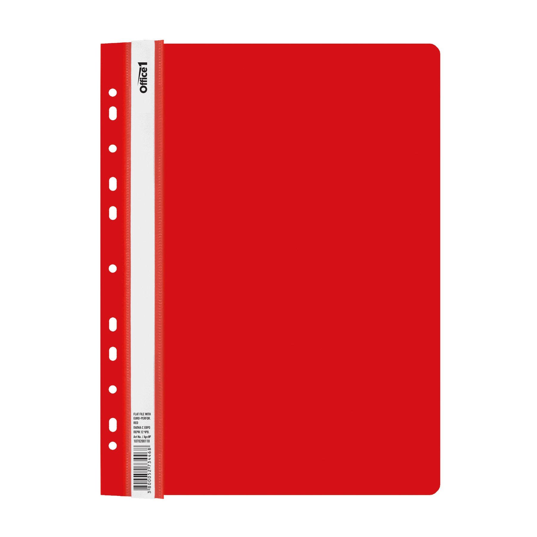 Office 1 Folder, PP, perforated, red, 12 pieces