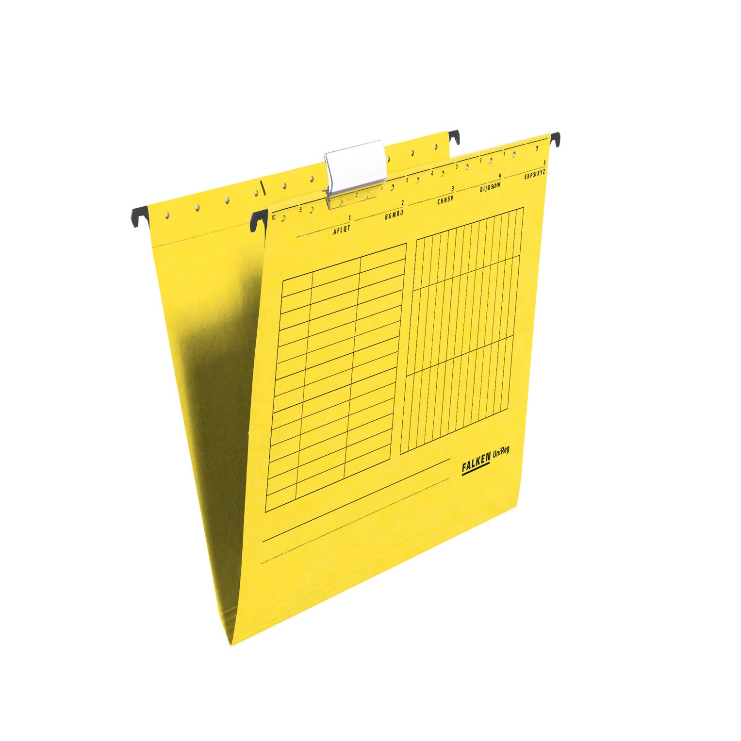 Falken Filing folder, V-shaped, yellow, 5 pieces