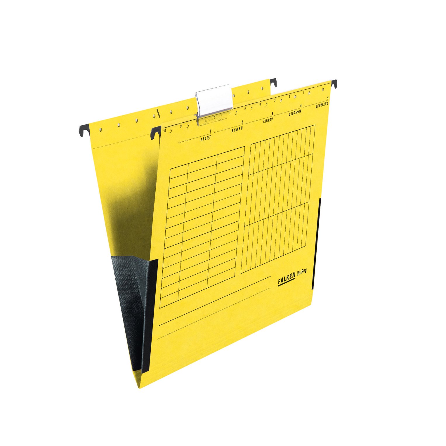 Falken Suspension File, V-shaped, with stop, yellow, 5 pcs