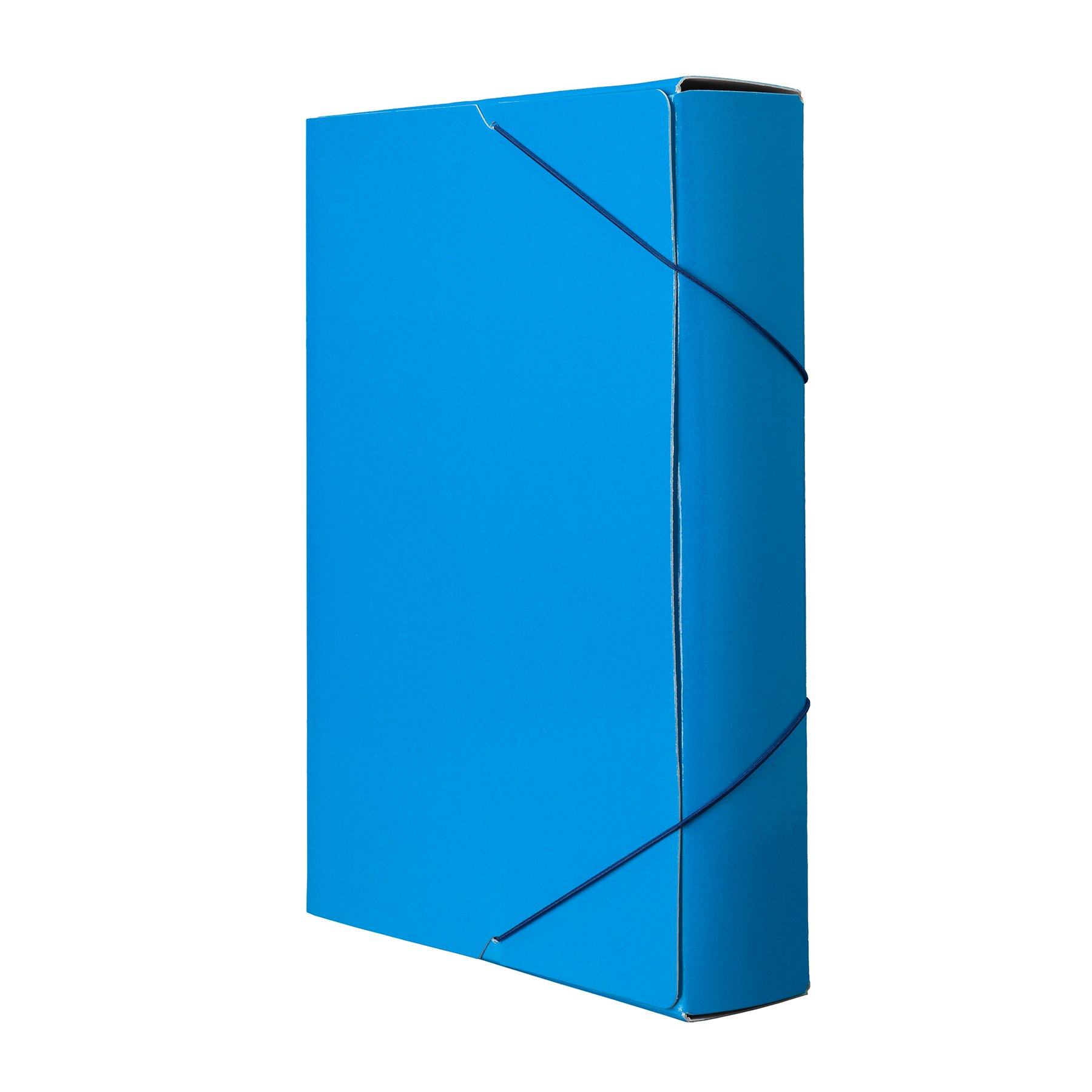 Box file, with elastic, A4, 60 mm, UV varnish, blue