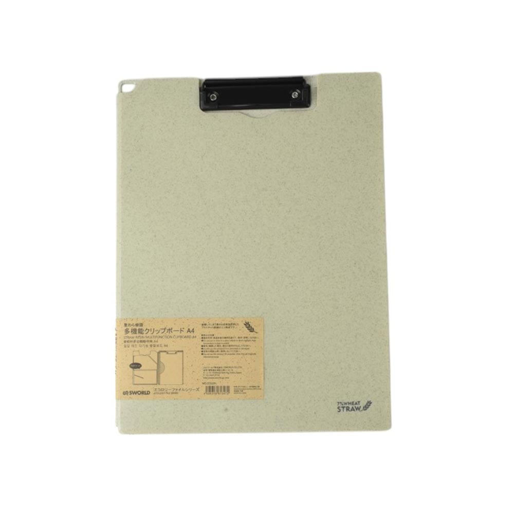 Sworld Clipboard Wheat Straw, with cover, green
