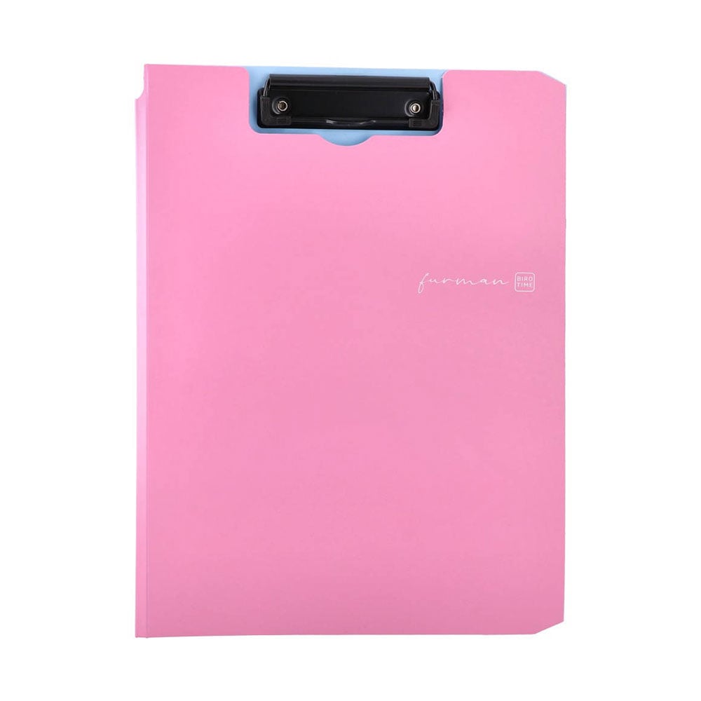 Biro Time Furman Clipboard, A4, with cover, pink