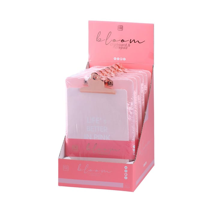 Клипборд Biro Time Moonstone, А5, с пад за писане, розов