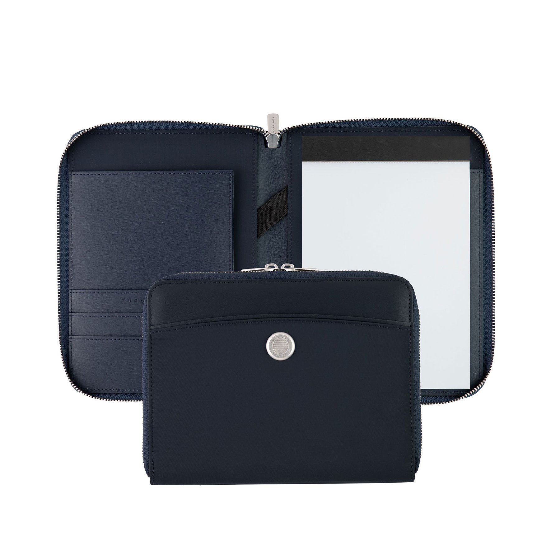 Hugo Boss Folder with zipper Contour, A5, dark blue