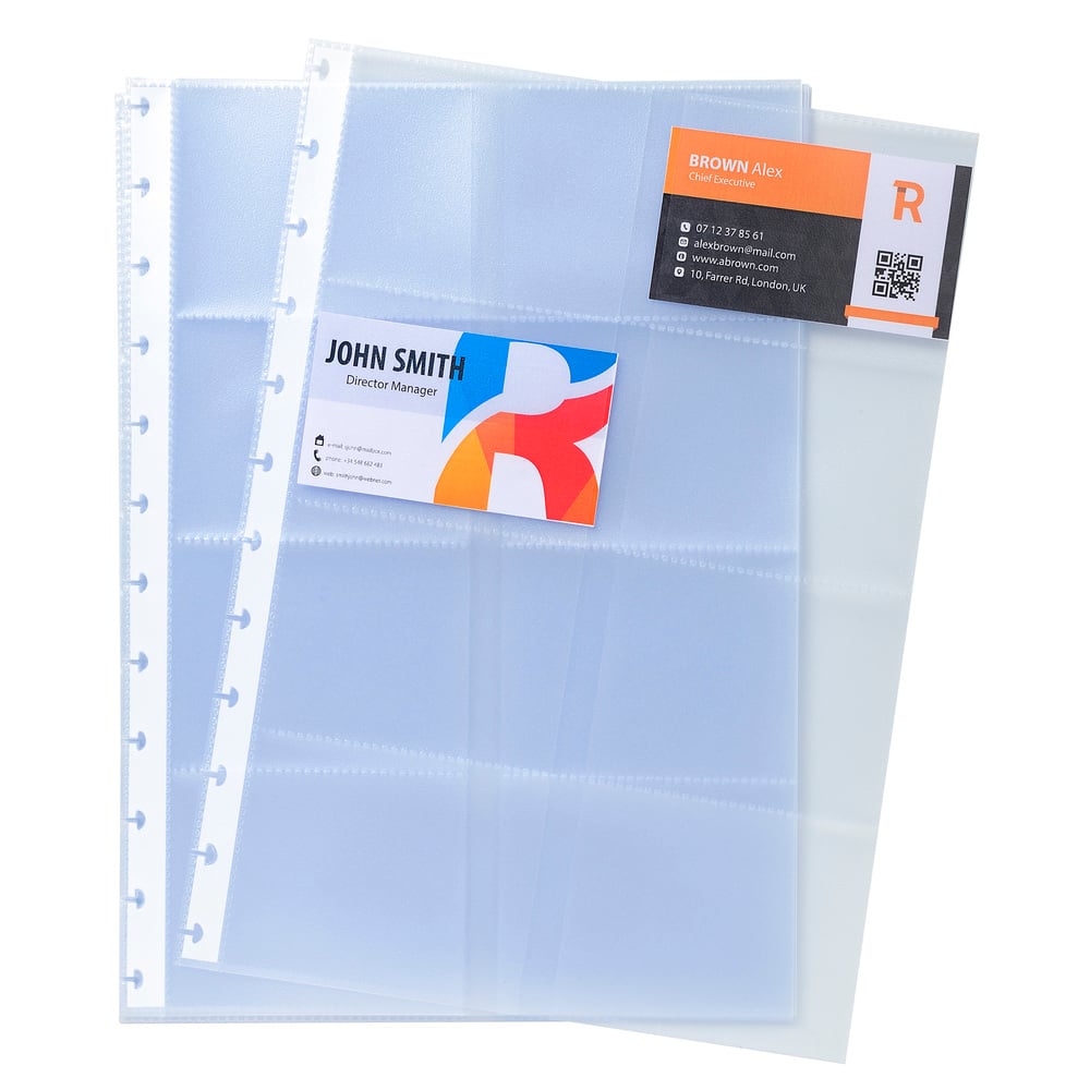 Exacompta Business Card Pockets, A4, 10 pcs, for 160 cards
