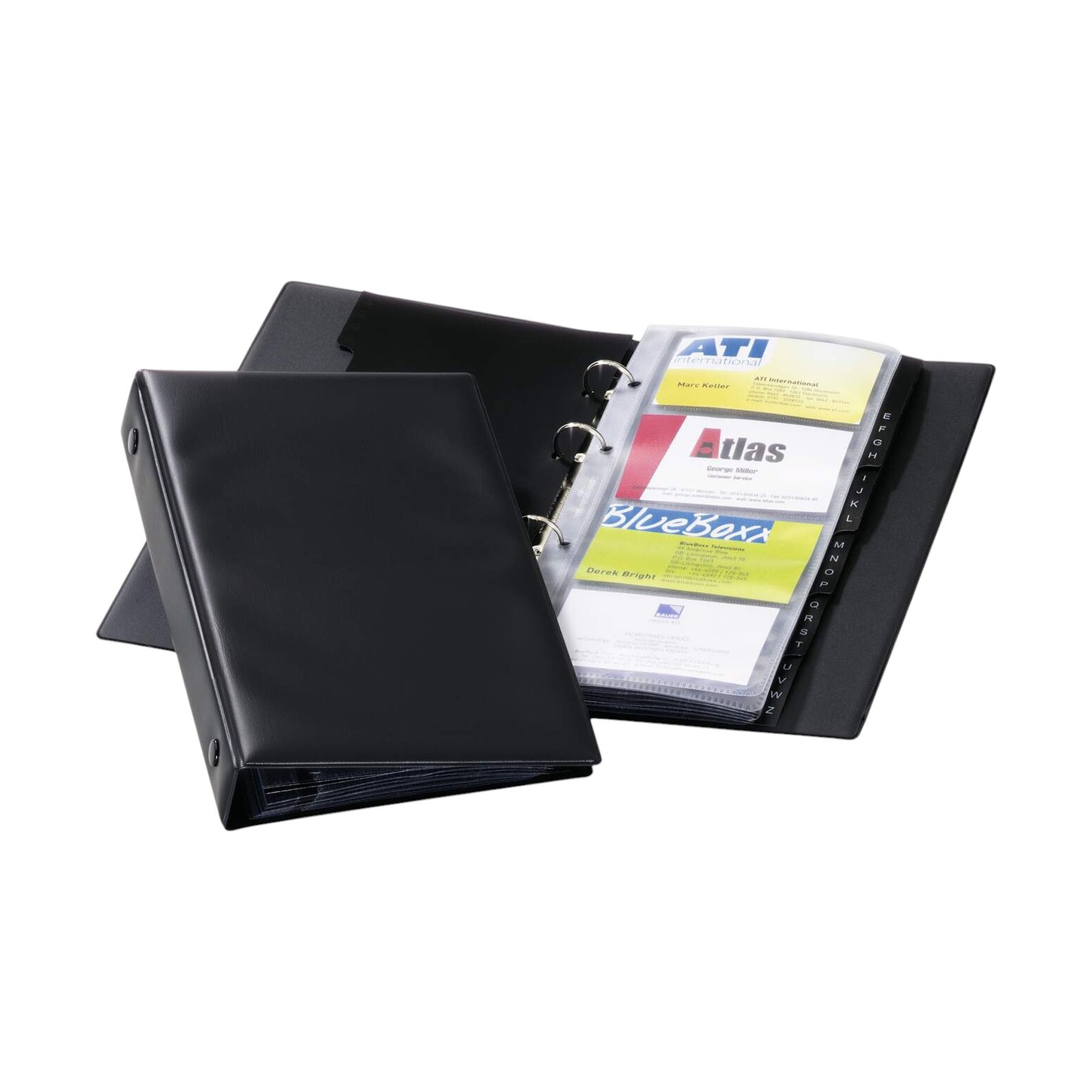 Durable Business card holder Visifix, with rings, for 96 cards, black