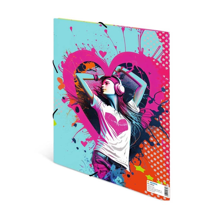 Herma Folder Music Girl, cardboard, with elastic, A4, music girl