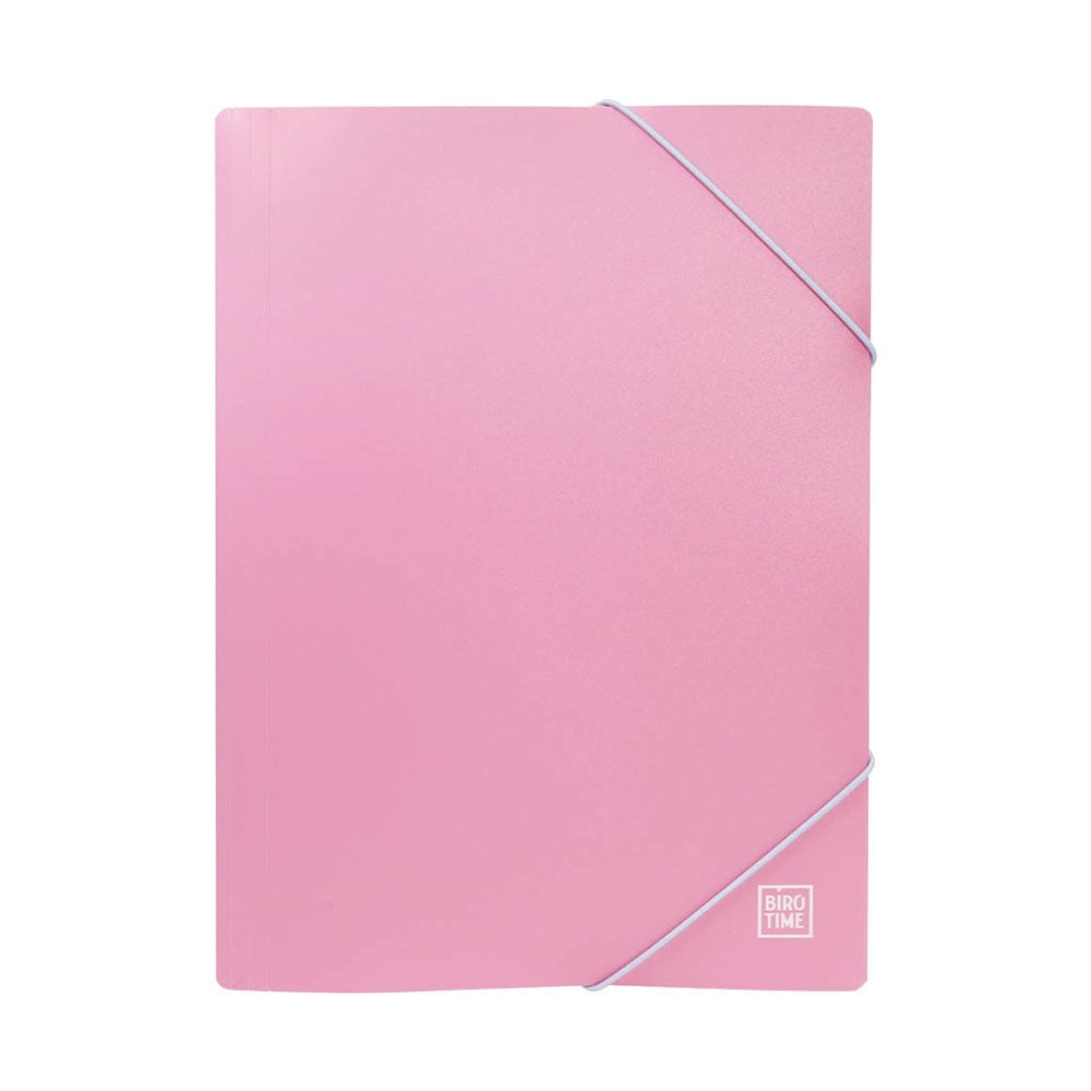Biro Time Mapp Folder, with elastic, A4, pink