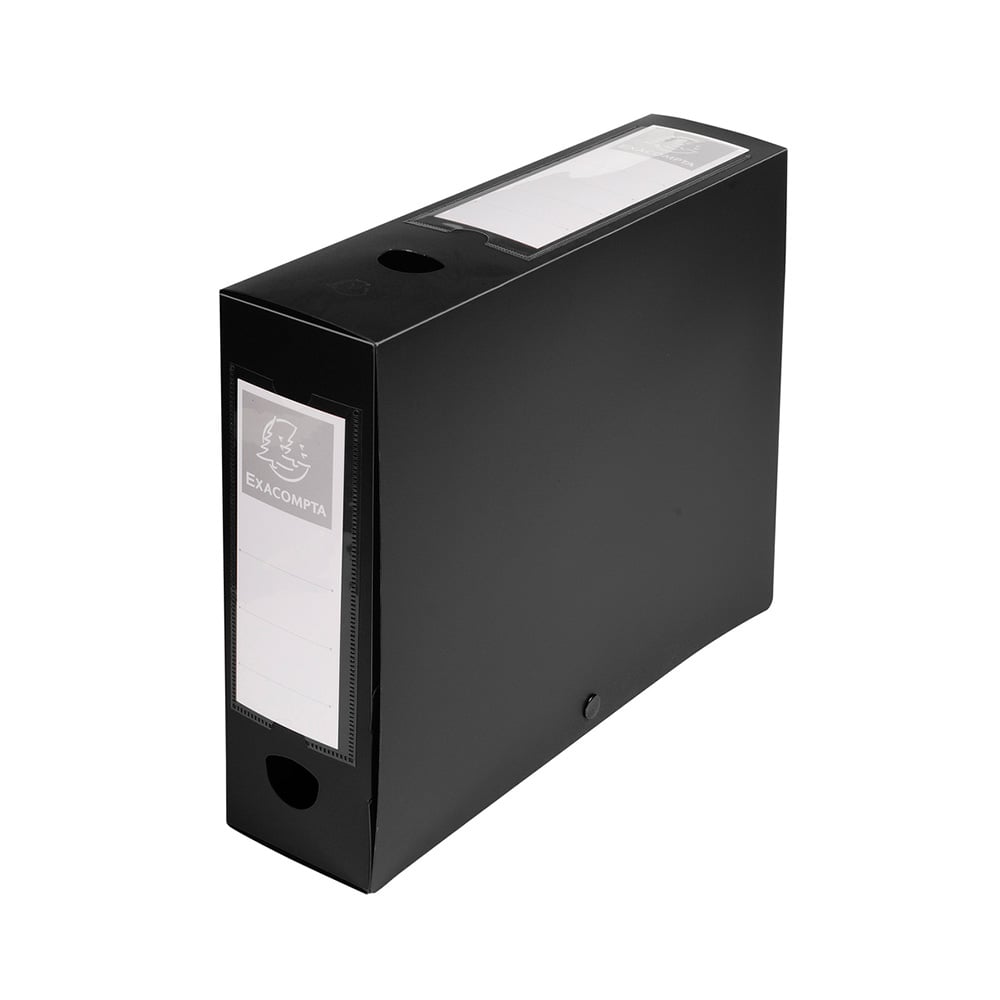 Exacompta Button box, A4, PP, 8 cm, horizontal and vertical, black