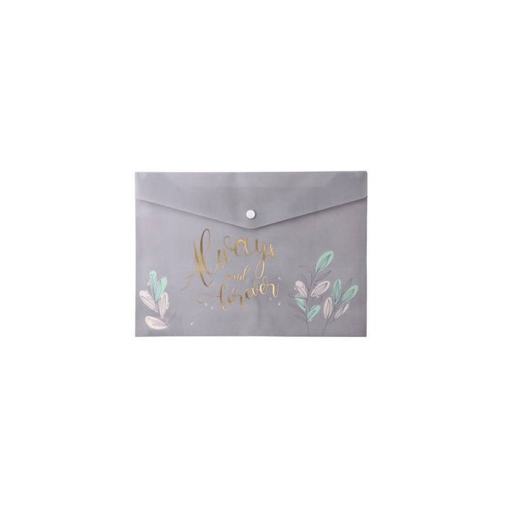 Папка Biro Time Carta, с копче с цветя, А4, асорти