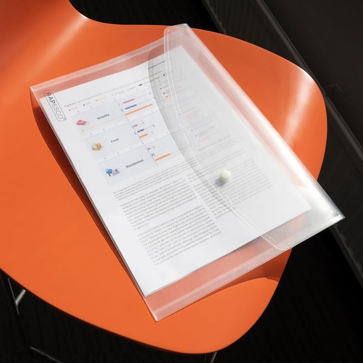 Rapesco Папка Eco GRS, PP, с копче, A4+, прозрачна, 10 броя