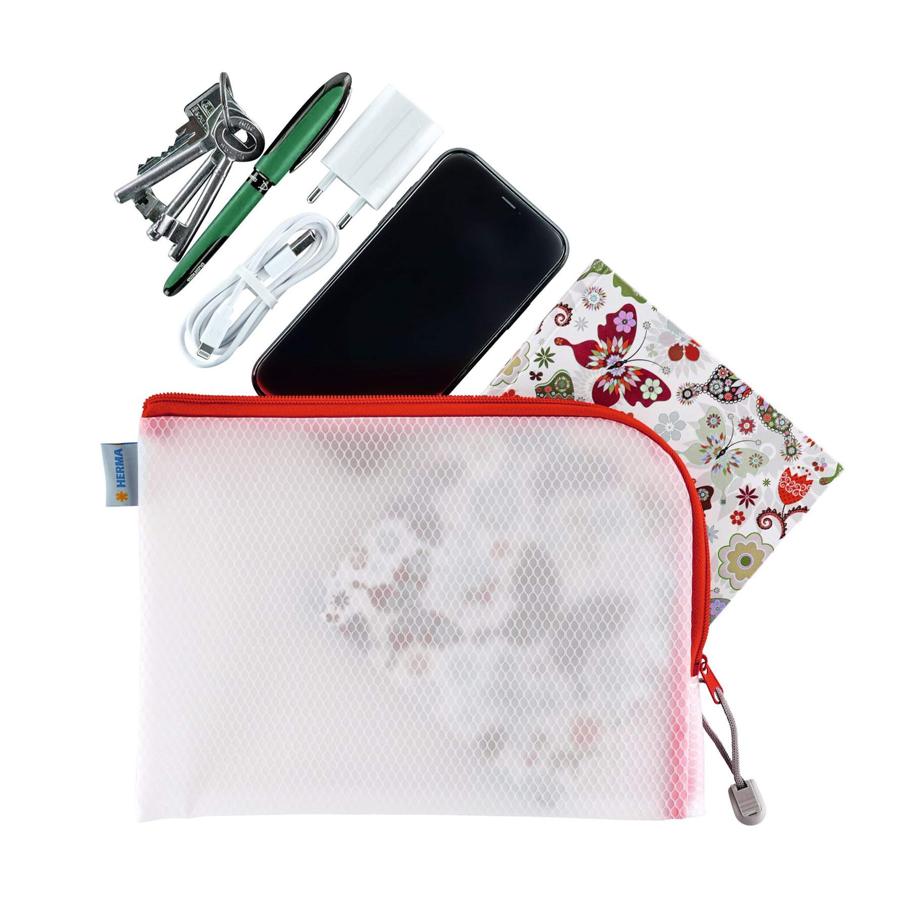 Herma Folder Universal, A5, with zipper, red